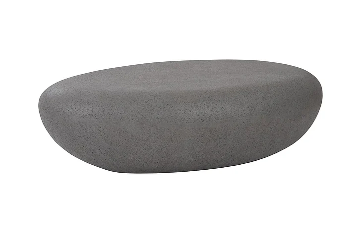 Phillips Collection River Stone Large Coffee Table in Charcoal Stone PH104195