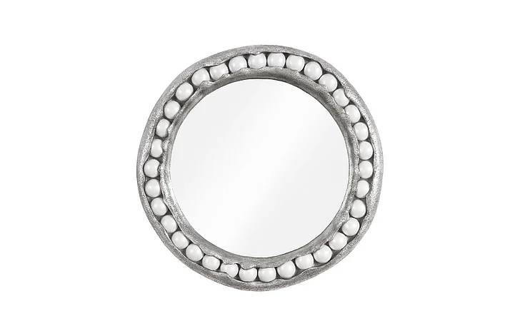 Phillips Collection Pearl Round Mirror in Silver Leaf PH104196