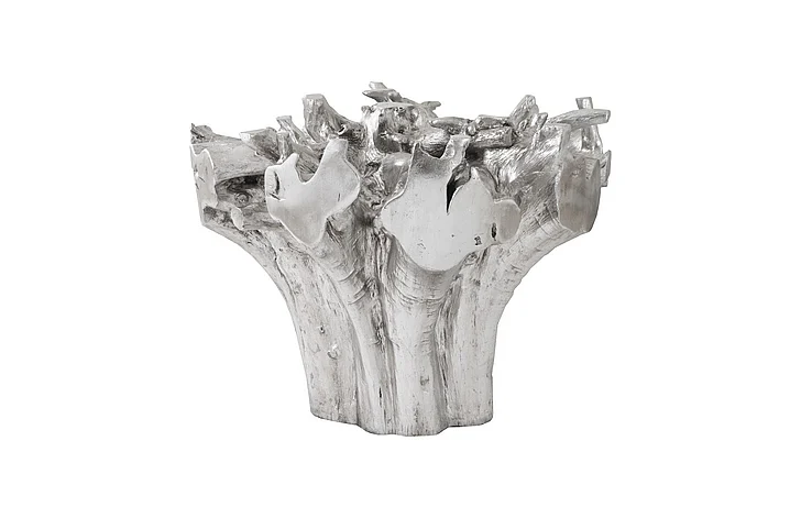 Phillips Collection Cast Naturals Root Small Dining Table Base in Silver Leaf PH104330