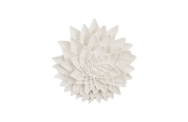 Phillips Collection Dahlia Flower Wall Art in White Stone PH104364