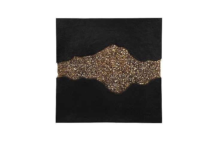 Phillips Collection Geode Texture Panel Wall Décor in Black and Gold PH105375