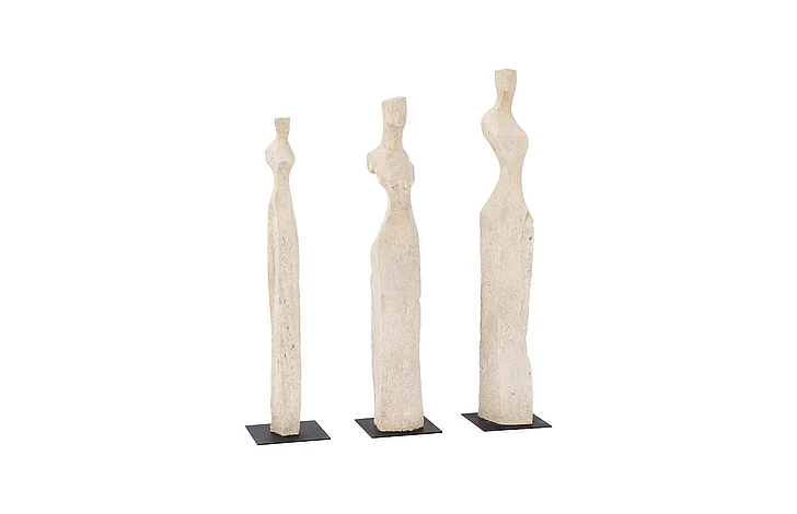 Phillips Collection Cast Women Sculptures Set of 3 in Roman Stone PH106455