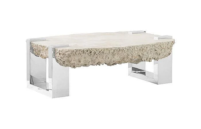 Phillips Collection Negotiation Coffee Table in Gray and Silver PH107155