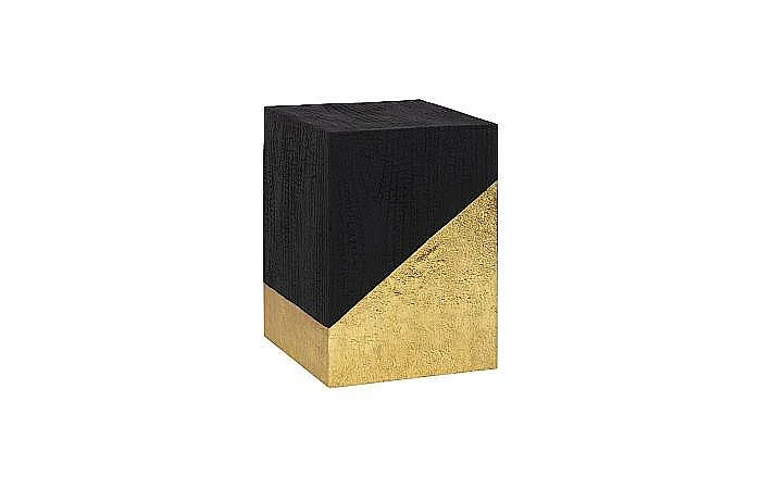 Phillips Collection Scorched Side Table in Black and Gold Leaf PH110306