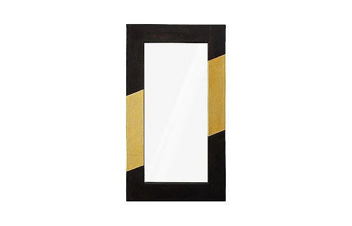 Phillips Collection Scorched Rectangle Mirror in Black and Gold Leaf PH110307