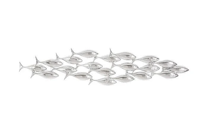Phillips Collection School of Fish Wall Art in Silver Leaf PH110576