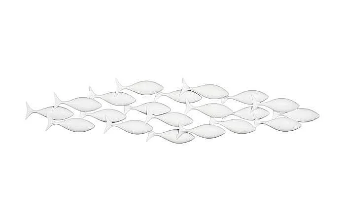 Phillips Collection School of Fish Wall Art in Matte White PH110577