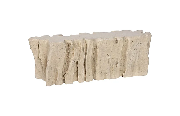 Phillips Collection Freeform Root Bench in Roman Stone PH110592