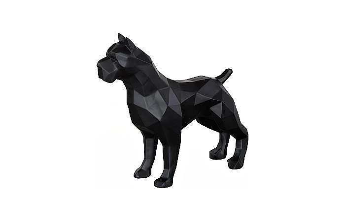 Phillips Collection Pitbull Facet Sculpture in Matte Black PH112992