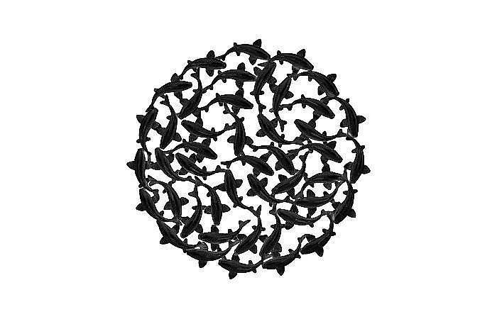 Phillips Collection Koi Wall Art in Matte Black PH113882