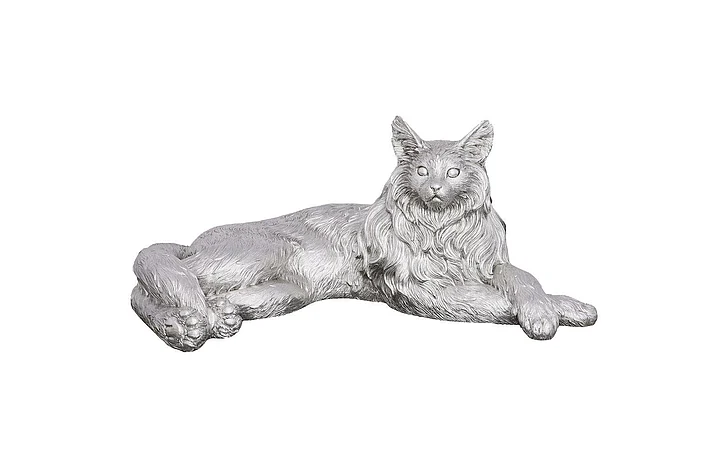 Phillips Collection Cat Sculpture in Silver Leaf PH113917