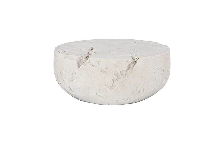 Phillips Collection Cast Cheese Stone Coffee Table, Round, Roman Stone PH114993