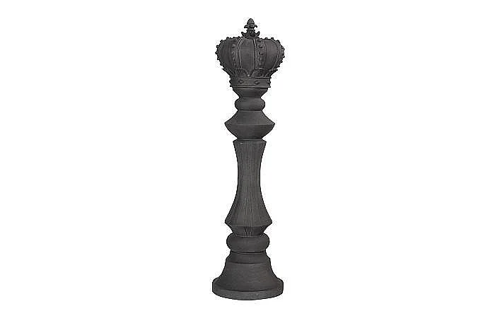 Phillips Collection King Chess Sculpture in Cast Stone Black PH115682