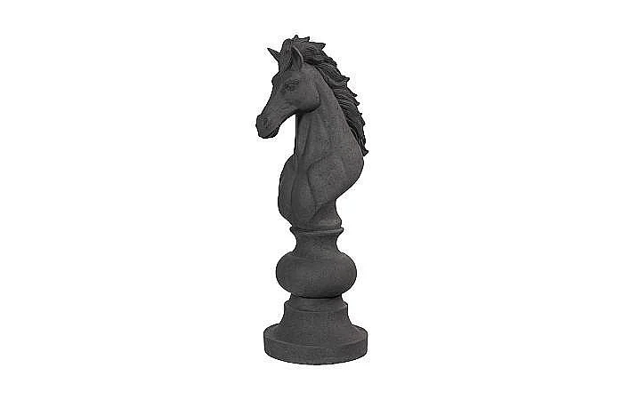 Phillips Collection Knight Chess Sculpture Small in Cast Stone Black PH118747