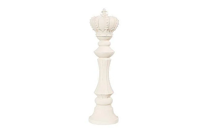 Phillips Collection King Chess Sculpture in Cast Stone White PH115686