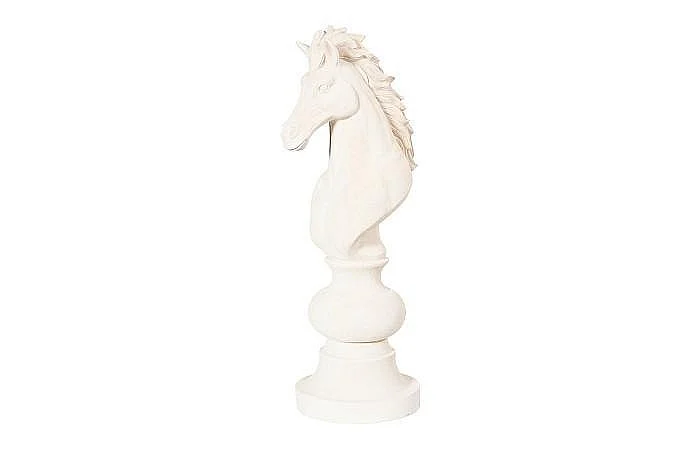 Phillips Collection Knight Chess Sculpture in Cast Stone White PH115687