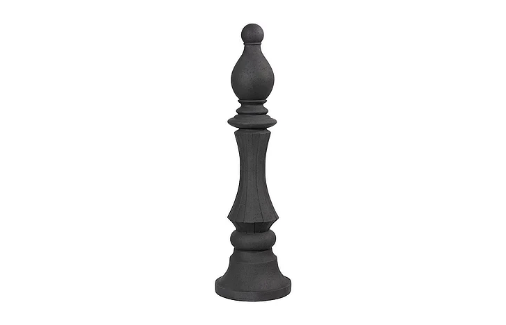 Phillips Collection Bishop Chess Sculpture in Cast Stone Black PH115695