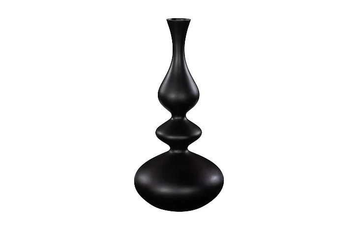Phillips Collection Wide Bella Bloom Vase in Matte Black PH117418