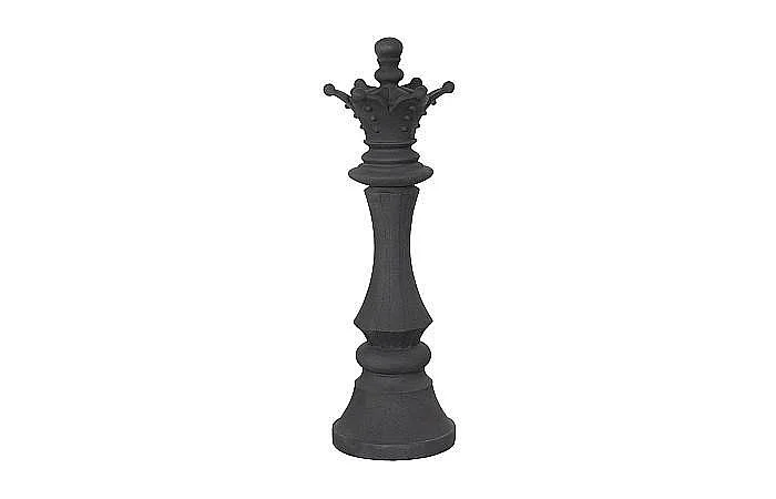 Phillips Collection Queen Chess Sculpture Small in Cast Stone Black PH118741
