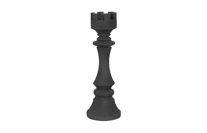 Phillips Collection Rook Chess Sculpture Small in Cast Stone Black PH118743