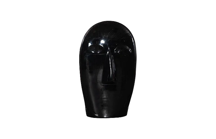 Phillips Collection Small Emerging Face Sculpture in Gel Coat Black PH118768