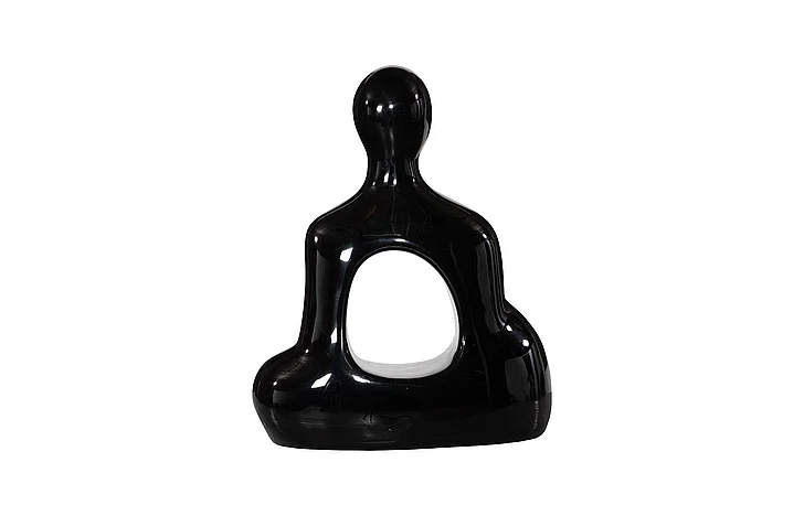 Phillips Collection Buddha Seated Sculpture in Gel Coat Black PH118774