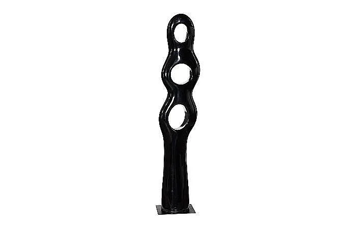 Phillips Collection Triple Circle Sculpture in Gel Coat Black PH118782
