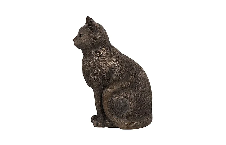 Phillips Collection Cat Sitting Sculpture in Bronze PH119103