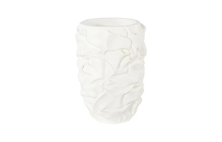 Phillips Collection Small Drape Planter in White Stone PH119409