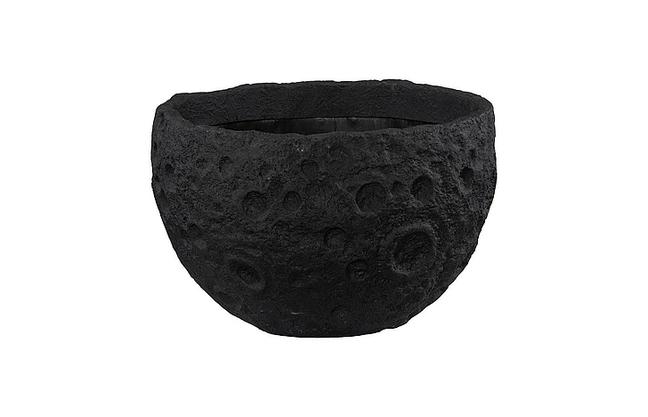 Phillips Collection Crater Planter in Black Stone PH119410