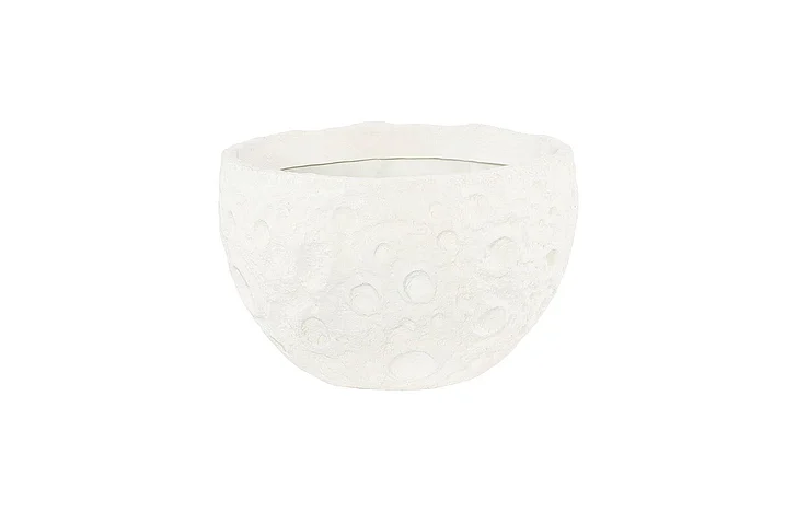 Phillips Collection Crater Planter in White Stone PH119411