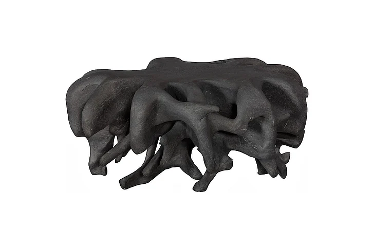 Phillips Collection Cast Coffee Table, Round, Charcoal Stone PH120084