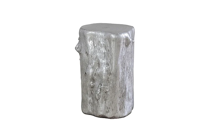Phillips Collection Cast Naturals Log Small Stool in Silver PH55914