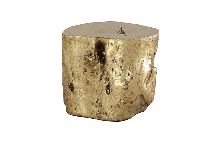 Phillips Collection Cast Naturals Log Large Stool in Gold PH56278