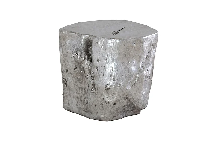 Phillips Collection Cast Naturals Log Large Stool in Silver PH56279