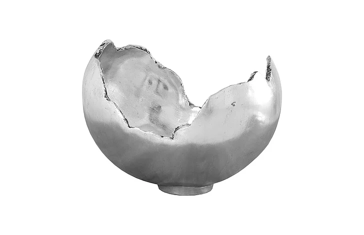 Phillips Collection Cast Naturals Burled Bowl in Silver PH56702