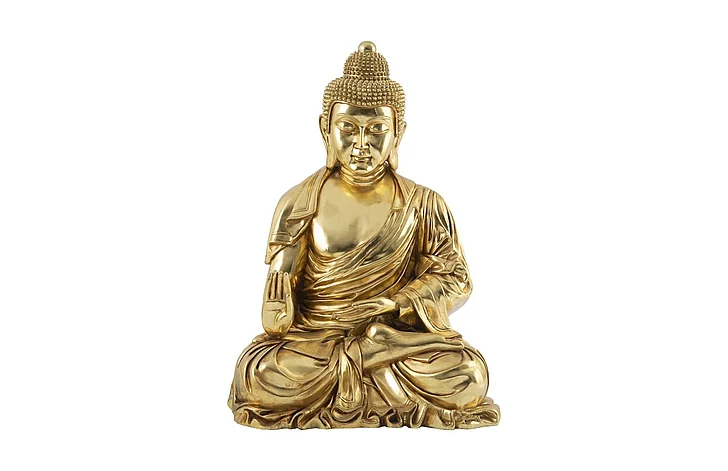 Phillips Collection Enchanting Buddha Sculpture in Gold Leaf PH57461