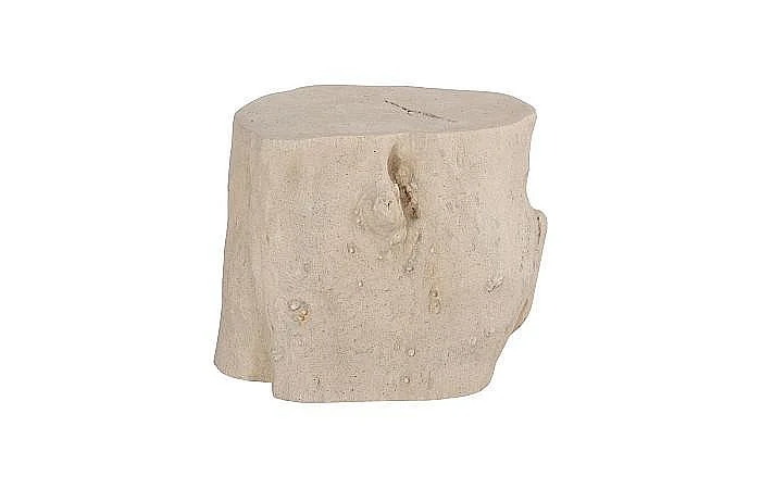 Phillips Collection Log Large Stool in Roman Stone PH59414