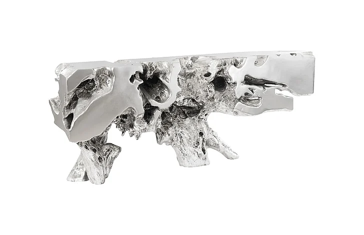 Phillips Collection Freeform Large Console Table in Silver PH59416