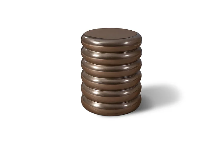 Phillips Collection Ribbed Stool in Polished Bronze PH60009