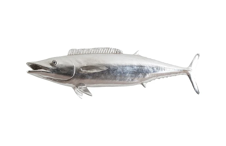 Phillips Collection Wahoo Fish Wall Sculpture in Silver Leaf PH62417