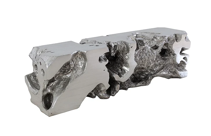 Phillips Collection Freeform Bench in Silver Leaf PH62419