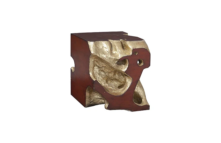 Phillips Collection Freeform Small Stool in Faux Bois/Gold Leaf PH62425