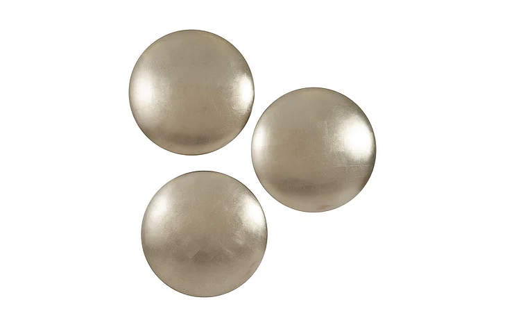 Phillips Collection Orb Wall Tiles in Platinum Leaf PH62438 (Set of 3)