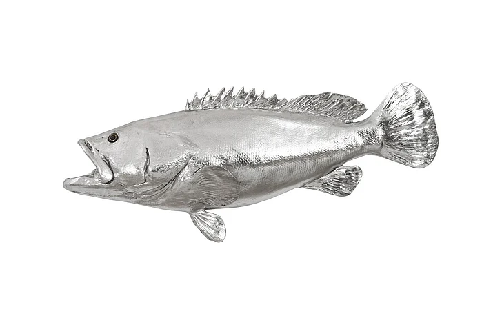 Phillips Collection Estuary Cod Wall Sculpture in Silver Leaf PH64541