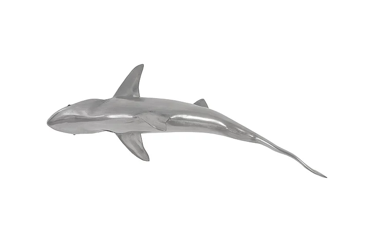 Phillips Collection Whaler Shark Wall Sculpture in Polished Aluminum PH64546