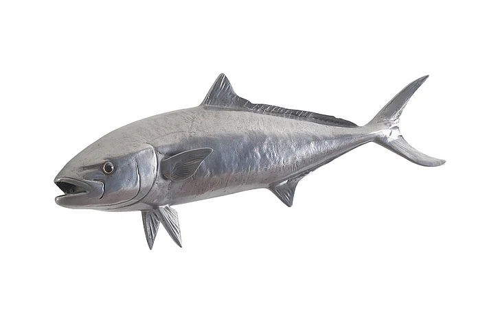 Phillips Collection Yellow Tailed King Fish Wall Sculpture in Polished Aluminum PH64552