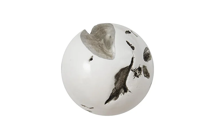 Phillips Collection Medium Cast Root Wall Ball in White/Silver Leaf PH65328
