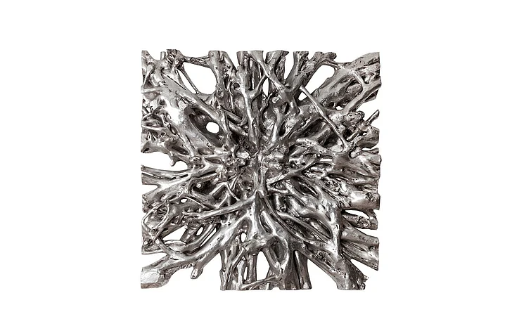 Phillips Collection Cast Naturals Square Root Large Wall Art in Silver Leaf PH65348