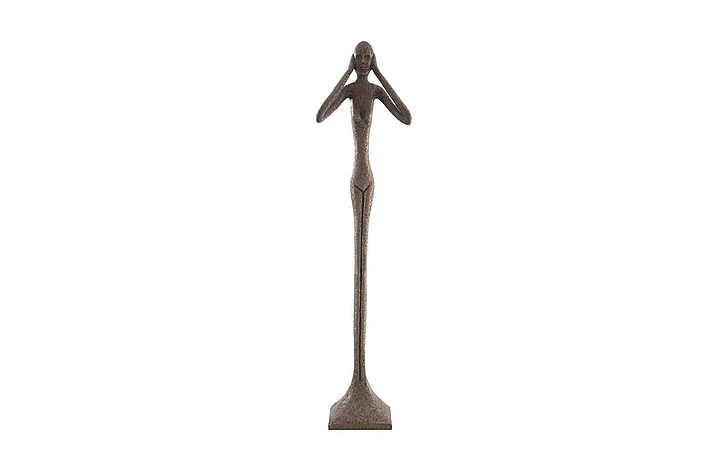 Phillips Collection Large Hear No Evil Slender Sculpture in Bronze PH65572